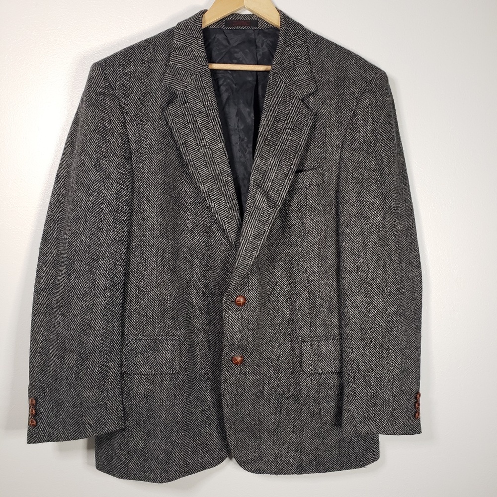 English Manor 44R Tweed Herringbone Sports Coat